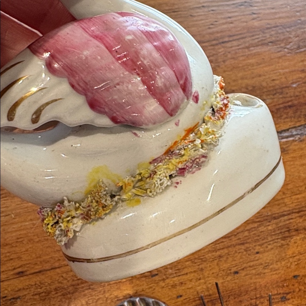 Vintage Ceramic Swan Figurine with Pink Accents - Picture 3 of 9